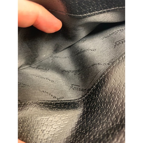 Salvatore Ferragamo Leather Wallet Red Black Womens Flap Snap Bi Fold Card Slots - Picture 9 of 12